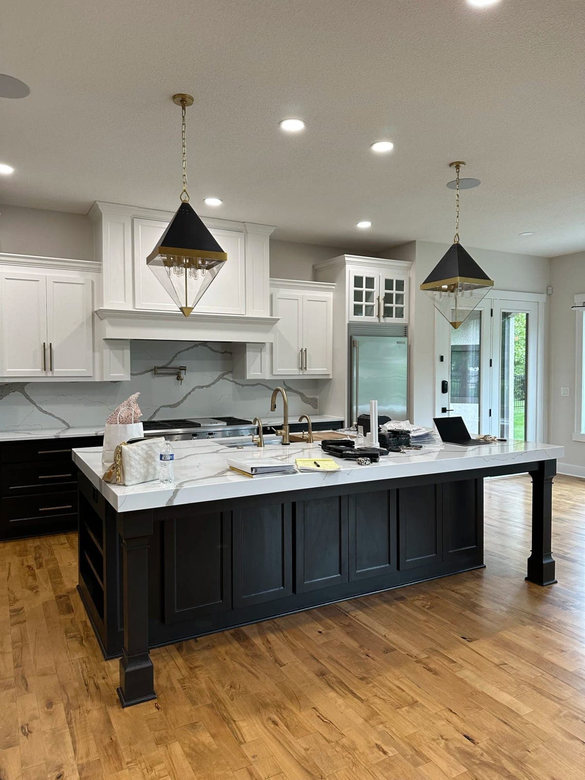 Kitchen island before LaMira Interiors redesign